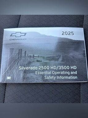 2025 Chevy Silverado 2500 3500 HD Essential Operating Safety Info Owners Manual